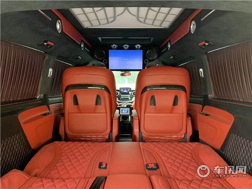 2021款奔驰威霆改装迈巴赫VS680高顶宾利红奢华内饰效果图