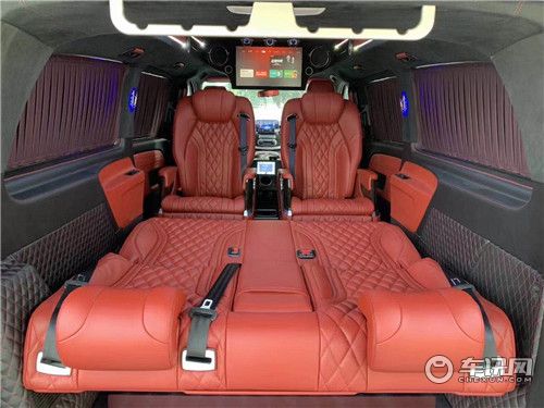 2021款奔驰威霆改装迈巴赫VS680高顶宾利红奢华内饰效果图