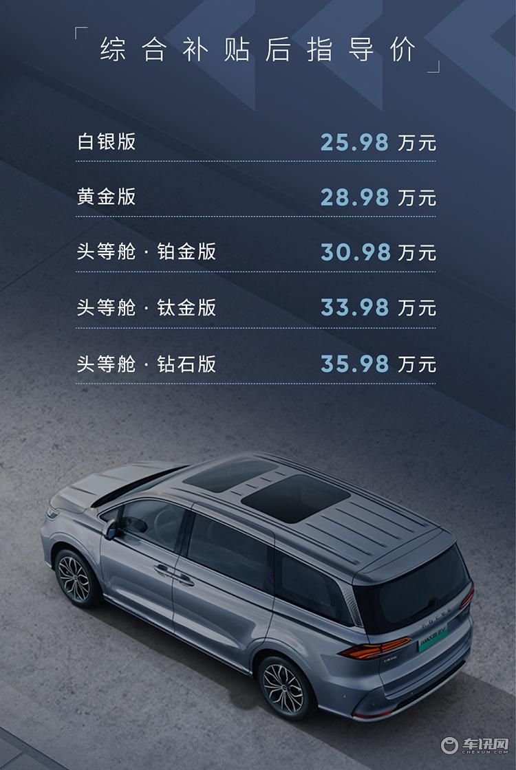荣威iMAX8纯电版正式上市 售价25.98-35.98万元