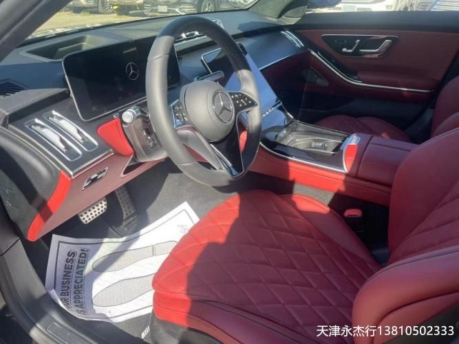 23款奔驰S500平行进口四驱长轴后轮4.5转向天津港现车促销