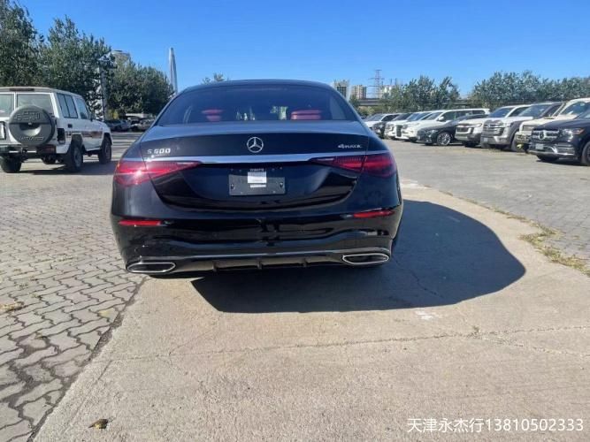 23款奔驰S500平行进口四驱长轴后轮4.5转向天津港现车促销