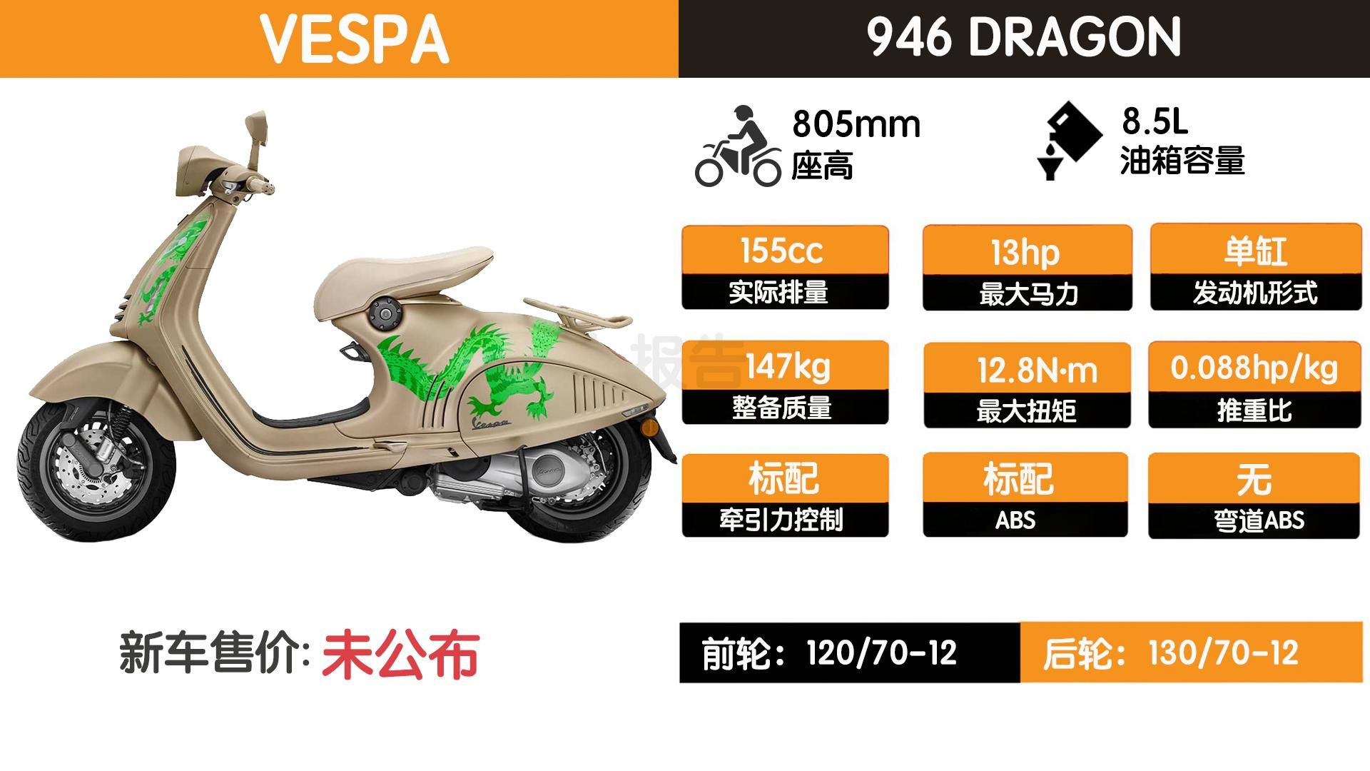 奢侈全套！龙年特别版Vespa 946