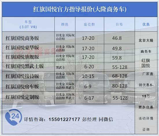 红旗国悦商务车红旗国悦4s店电话地址