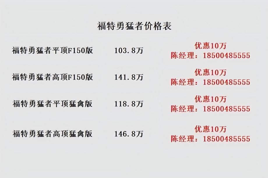黑龙江北安福特勇猛者官网报价电话