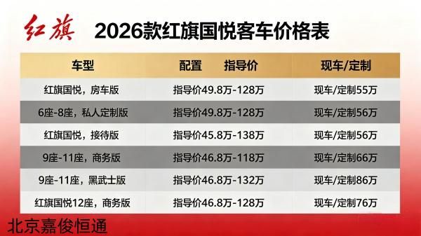 26年红旗国悦12座价格红旗国悦金葵花