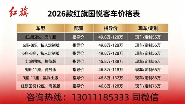 26年红旗国悦4s店现车 红旗国悦全系报价