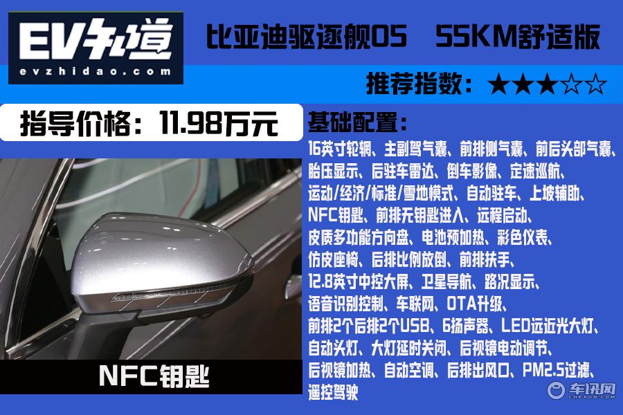 推荐55公里尊贵型，比亚迪驱逐舰05购车手册