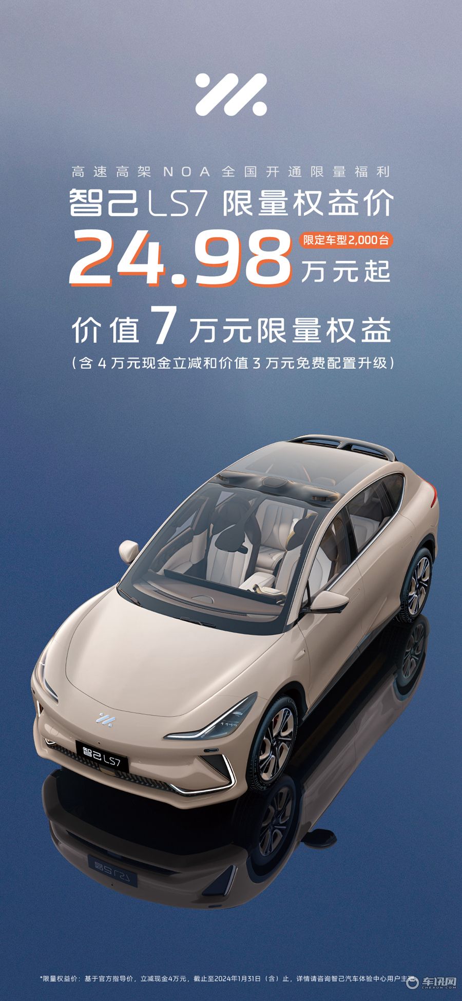 智己LS7高速高架NOA全国开通限量福利 限量权益价24.98万元起