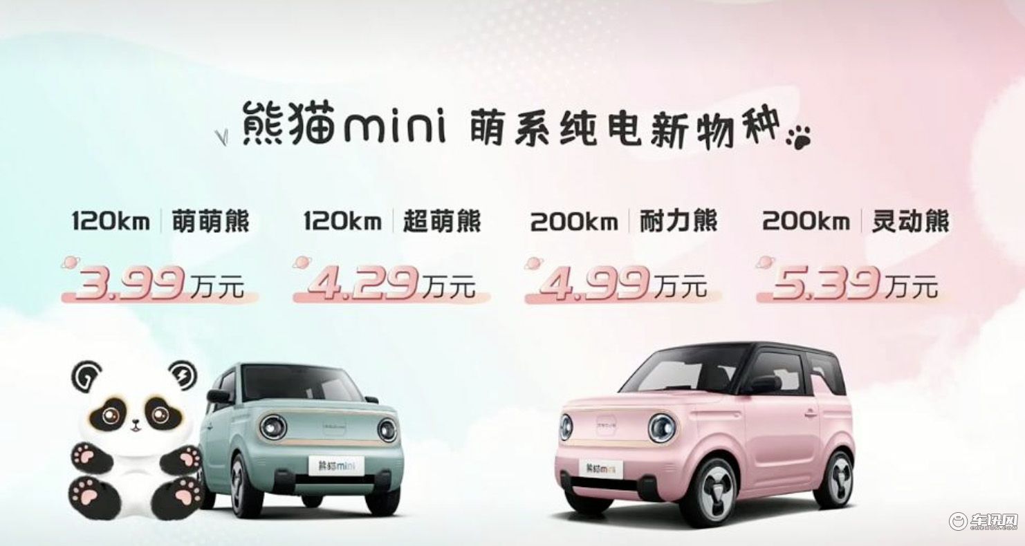 售价为3.99万起 吉利熊猫mini正式上市