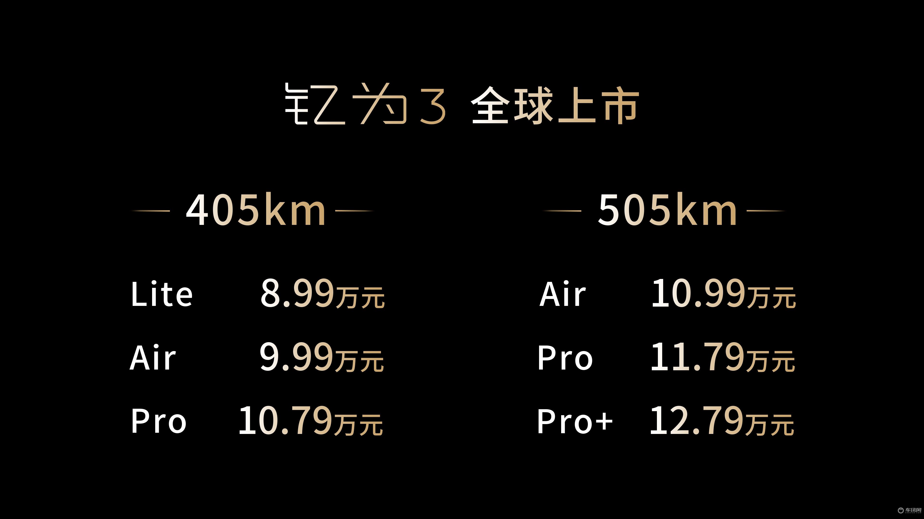 搭载蜂窝电池、热泵空调 钇为3上市售价8.99万元起