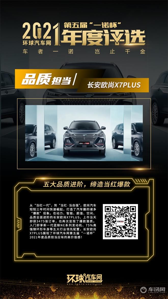 一诺杯21年“品质担当”欧尚X7PLUS：五大品牌进阶，缔造当红爆款