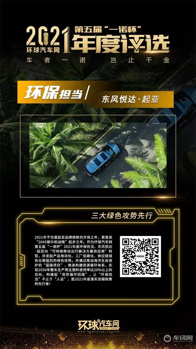 一诺杯2021年度“环保担当”东风悦达·起亚：三大绿色攻势先行
