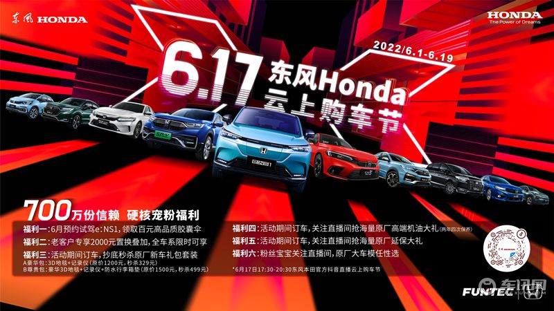 6.17 东风Honda 云上购车节 700万份信赖 硬核宠粉