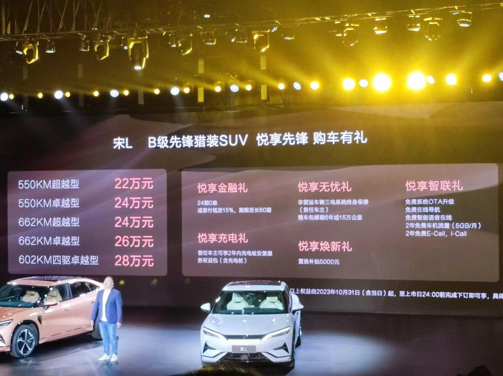 比亚迪宋L开启预售，预售价22万元起