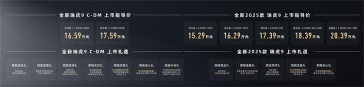 2025款瑞虎9油电双车上市：最低15.29万元起，质价更优